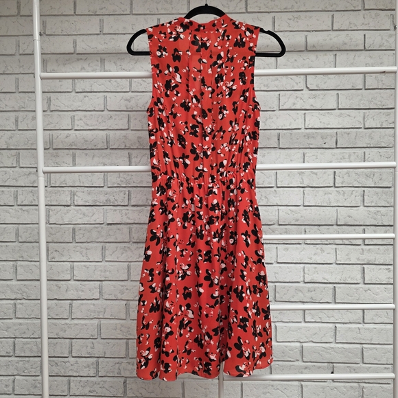 Banana Republic Red Floral Sleeveless Fit & Flare Dress Size S - Picture 5 of 6